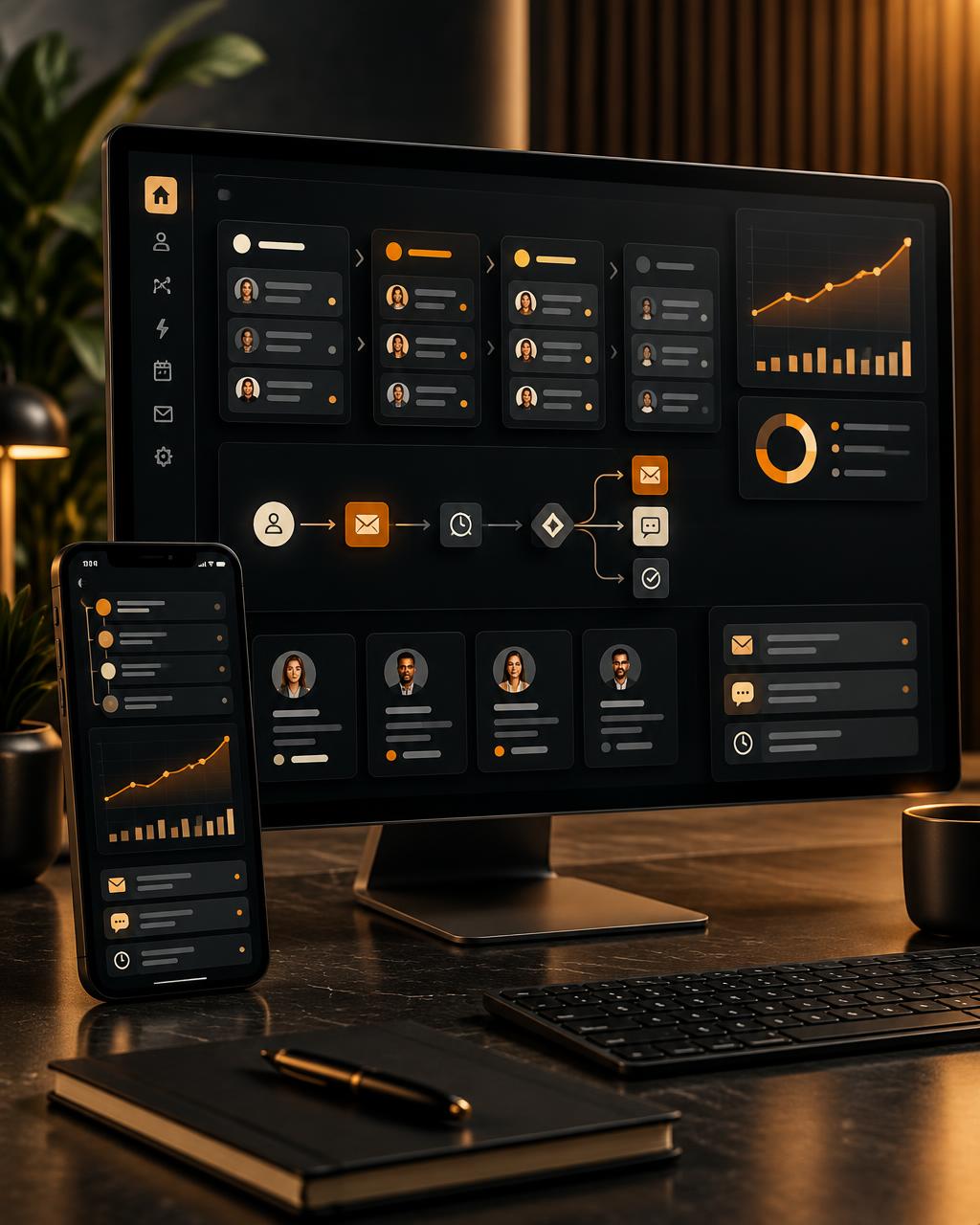 CRM pipeline and automated client workflow dashboard